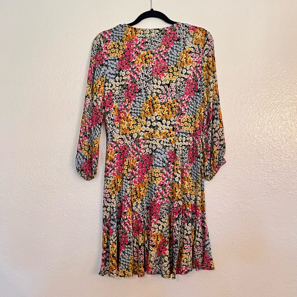 Takara Floral Long Sleeve Dress - Pink, Yellow, Black - Picture 5 of 5